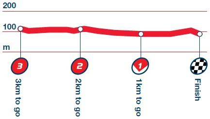 Höhenprofil Tour of Britain 2014 - Etappe 6, letzte 3 km