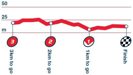 Höhenprofil Tour of Britain 2014 - Etappe 7, letzte 3 km