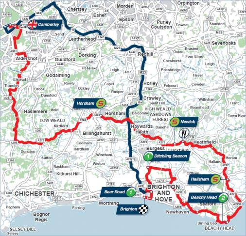 Streckenverlauf Tour of Britain 2014 - Etappe 7