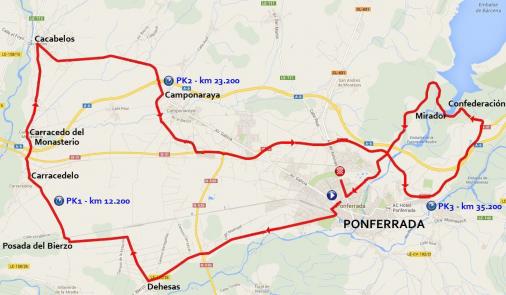 Vorschau Einzelzeitfahren Mnner Elite bei der WM in Ponferrada - Karte