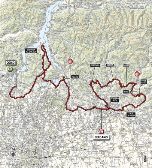 Vorschau 108. Lombardei-Rundfahrt - Karte