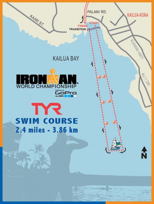 Ironman Hawaii 2014 - Karte Schwimm-Strecke