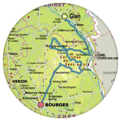 Streckenverlauf Paris-Bourges 2014