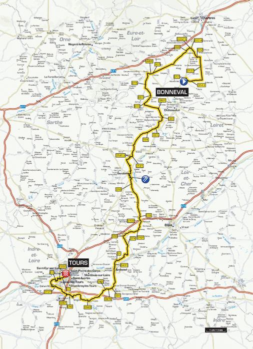 Vorschau 108. Paris-Tours - Karte