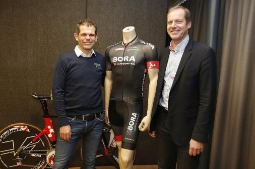 Ralph Denk, Team Manager BORA-Argon 18, und Christian Prudhomme, Direktor Tour de France (Foto: BORA - Argon 18)
