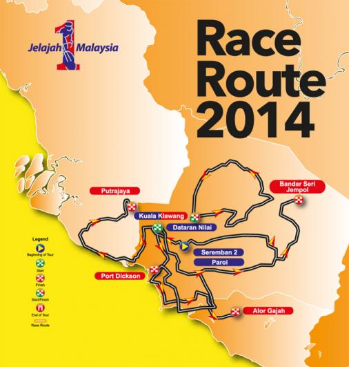 Streckenverlauf Jelajah Malaysia 2014