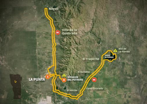 Streckenverlauf Tour de San Luis 2015 - Etappe 2