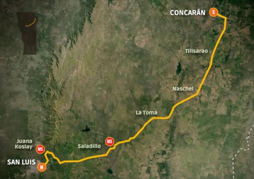 Streckenverlauf Tour de San Luis 2015 - Etappe 3