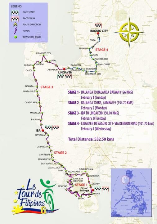 Streckenverlauf Le Tour de Filipinas 2015