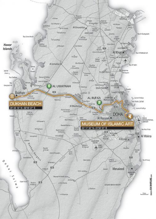 Streckenverlauf Ladies Tour of Qatar 2015 - Etappe 1