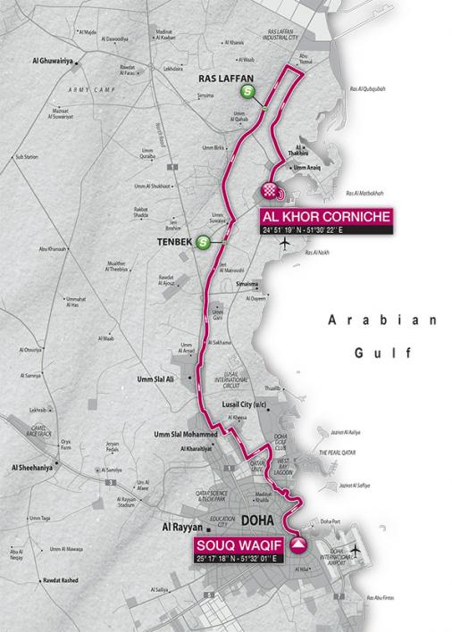 Streckenverlauf Ladies Tour of Qatar 2015 - Etappe 3