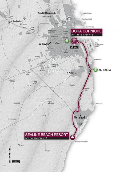 Streckenverlauf Ladies Tour of Qatar 2015 - Etappe 4
