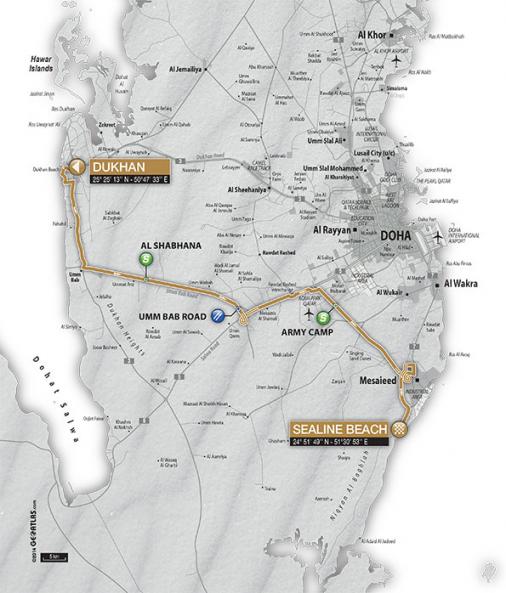 Streckenverlauf Tour of Qatar 2015 - Etappe 1