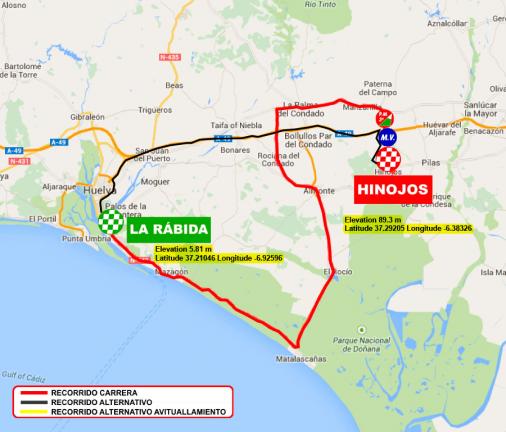 Streckenverlauf Vuelta a Andalucia Ruta Ciclista Del Sol 2015 - Etappe 1a