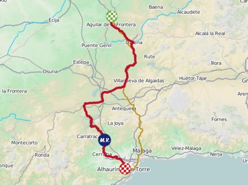 Streckenverlauf Vuelta a Andalucia Ruta Ciclista Del Sol 2015 - Etappe 5