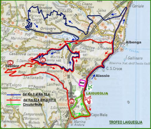Streckenverlauf Trofeo Laigueglia 2015