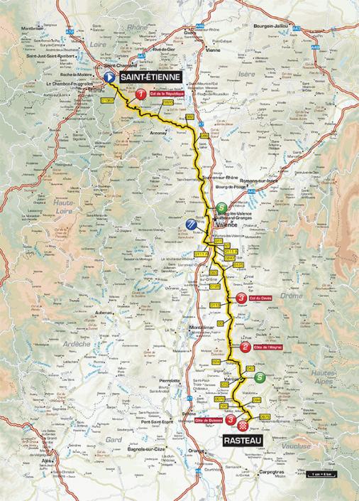 Streckenverlauf Paris - Nice 2015 - Etappe 5