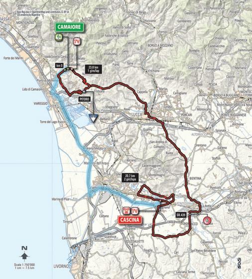 Streckenverlauf Tirreno - Adriatico 2015, Etappe 2