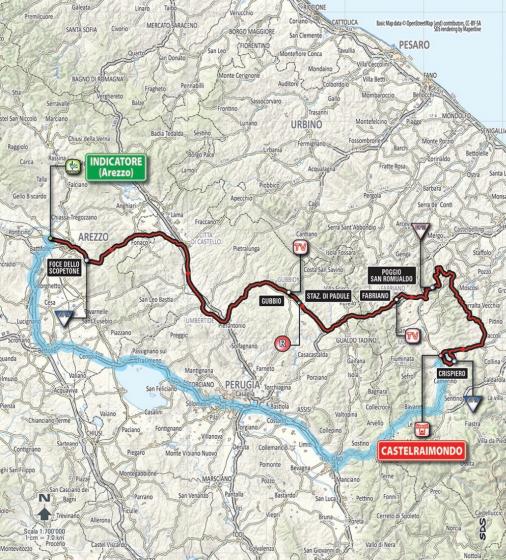 Streckenverlauf Tirreno - Adriatico 2015, Etappe 4