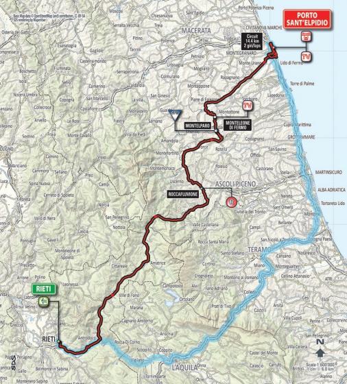 Streckenverlauf Tirreno - Adriatico 2015, Etappe 6
