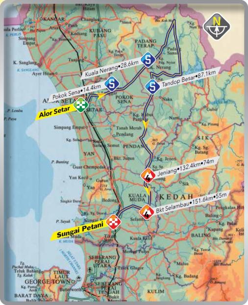 Streckenverlauf Le Tour de Langkawi 2015 - Etappe 2