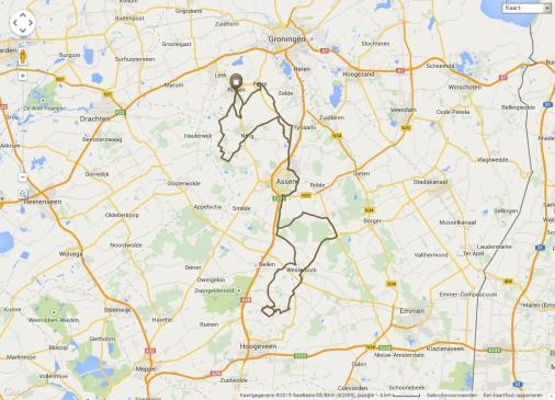 Streckenverlauf Energiewacht Dwars door Drenthe 2015