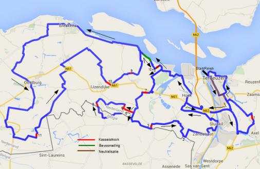 Streckenverlauf Ronde Van Zeeland Seaports 2015