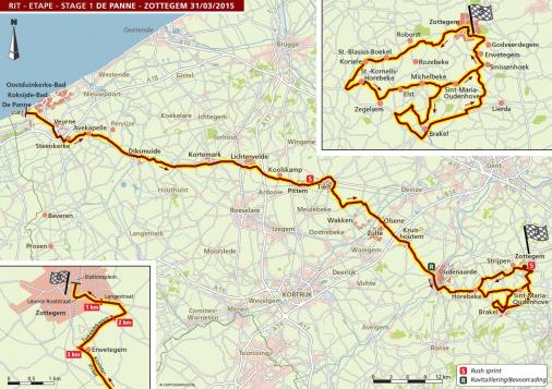 Streckenverlauf Driedaagse De Panne-Koksijde 2015 - Etappe 1