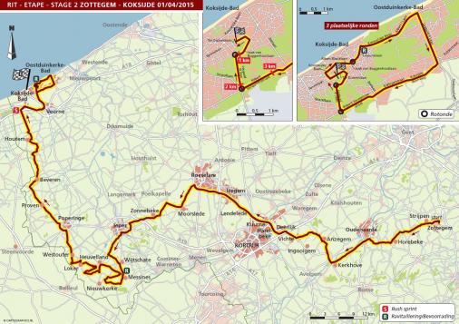 Streckenverlauf Driedaagse De Panne-Koksijde 2015 - Etappe 2