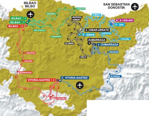 Streckenverlauf Vuelta Ciclista al Pais Vasco 2015