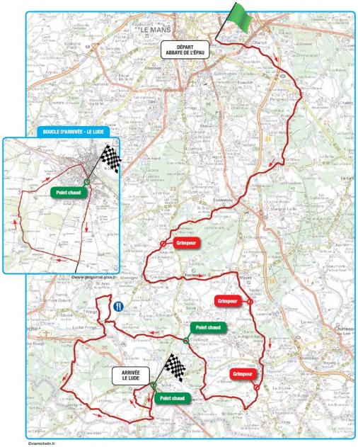 Streckenverlauf Circuit Cycliste Sarthe - Pays de la Loire 2015, Etappe 4