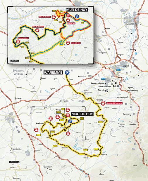 Streckenverlauf La Flèche Wallonne 2015
