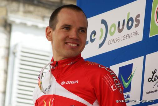 Rein Taaramae noch im Trikot von Cofidis bei seinem Sieg bei der Tour du Doubs 2014