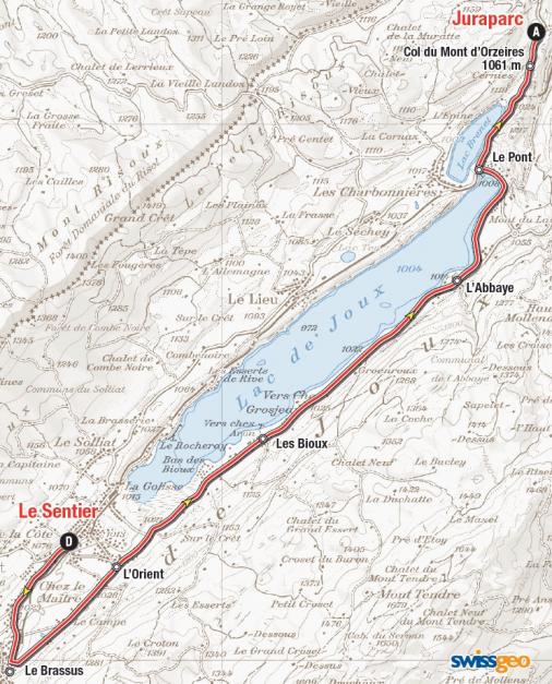 Streckenverlauf Tour de Romandie 2015 - Etappe 1