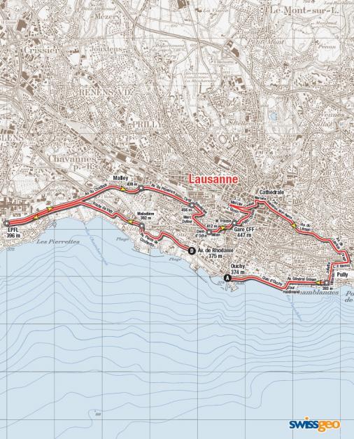 Streckenverlauf Tour de Romandie 2015 - Etappe 6