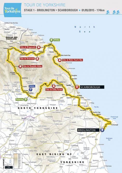 Streckenverlauf Tour de Yorkshire 2015 - Etappe 1