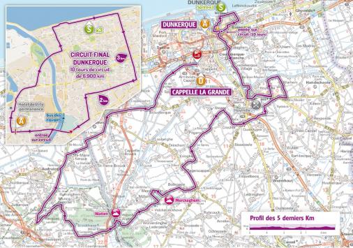 Streckenverlauf 4 Jours de Dunkerque / Tour du Nord-pas-de-Calais 2015 - Etappe 5