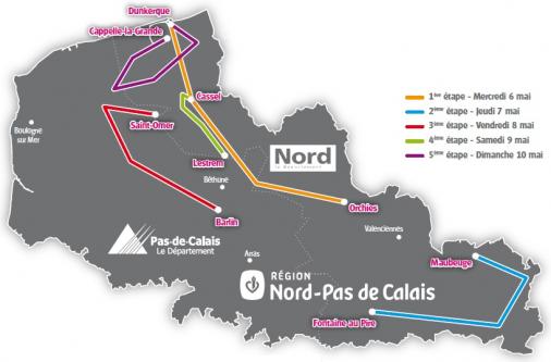 Streckenverlauf 4 Jours de Dunkerque / Tour du Nord-pas-de-Calais 2015