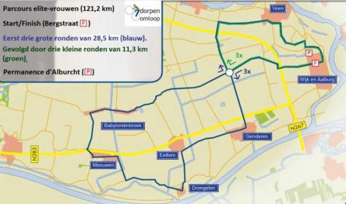 Streckenverlauf Rabobank 7-Dorpenomloop Aalburg 2015