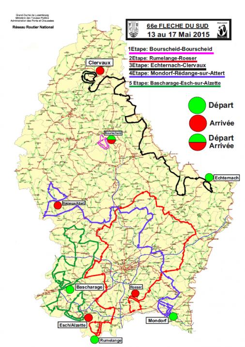 Streckenverlauf Flche du Sud 2015