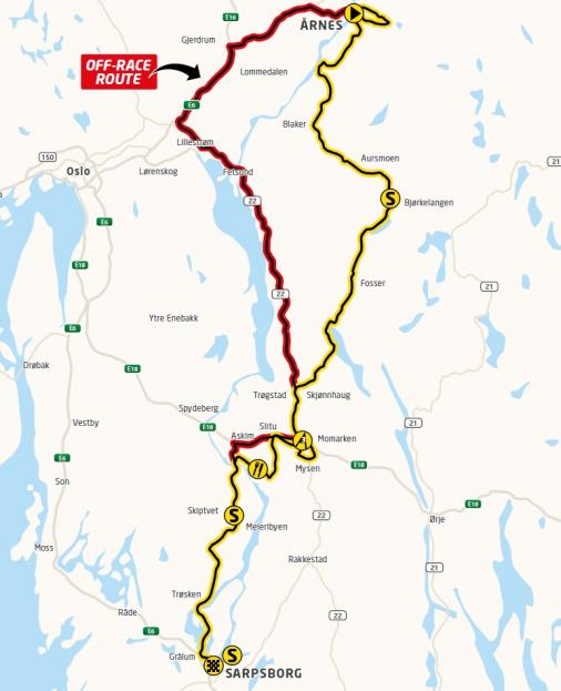 Streckenverlauf Tour of Norway 2015 - Etappe 1
