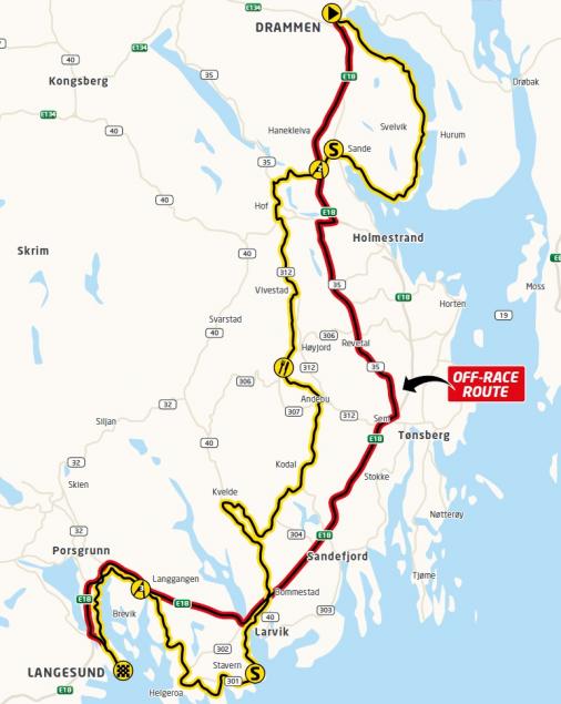 Streckenverlauf Tour of Norway 2015 - Etappe 2