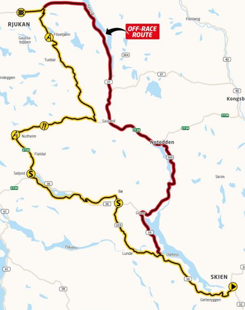 Streckenverlauf Tour of Norway 2015 - Etappe 3