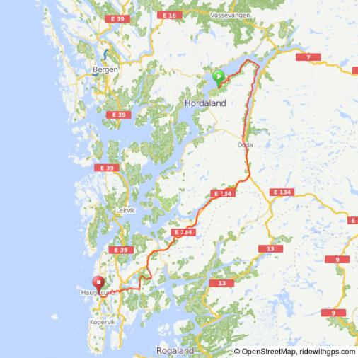 Streckenverlauf Tour des Fjords 2015 - Etappe 2