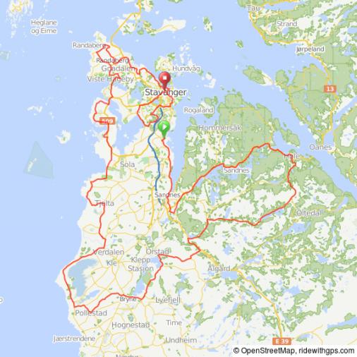 Streckenverlauf Tour des Fjords 2015 - Etappe 5