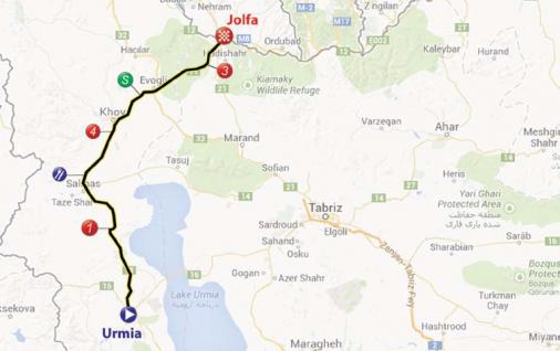 Streckenverlauf Tour of Iran (Azarbaijan) 2015 - Etappe 4