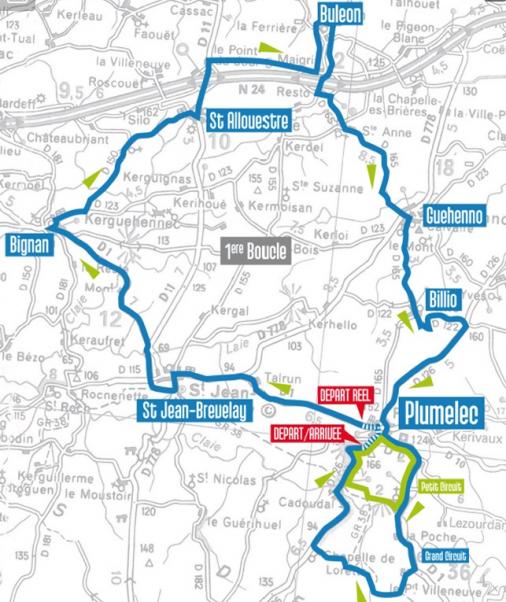 Streckenverlauf Grand Prix de Plumelec-Morbihan 2015