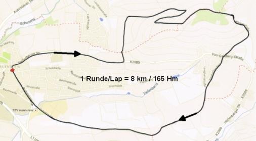 Streckenverlauf Auensteiner Radsporttage 2015 - Etappe 2