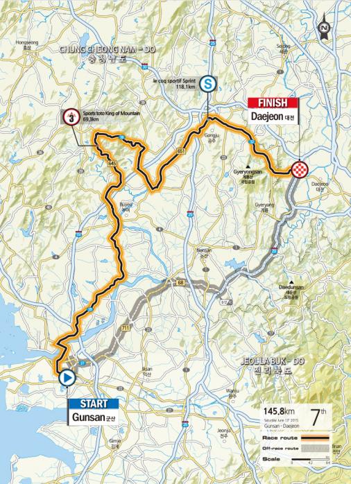 Streckenverlauf Tour de Korea 2015 - Etappe 7