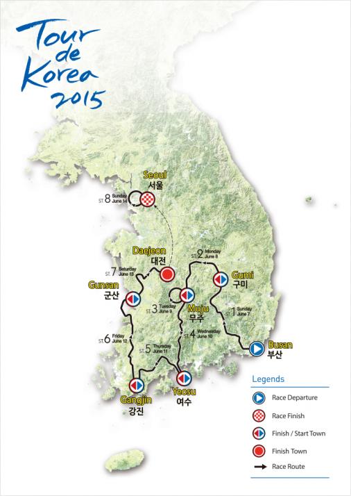 Streckenverlauf Tour de Korea 2015